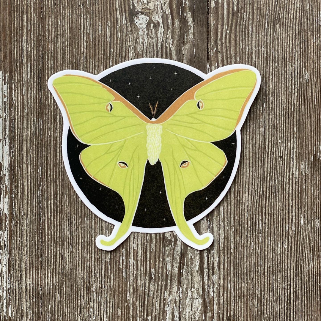 Luna Moth Vinyl Sticker
