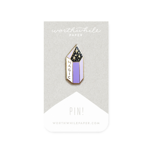 Magic Crystal Worthwhile Paper Enamel Pin