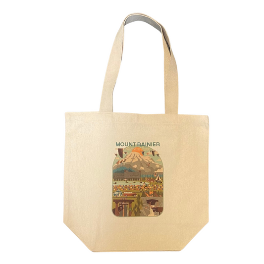 Mount Rainier National Park - Geometric Tote Bag