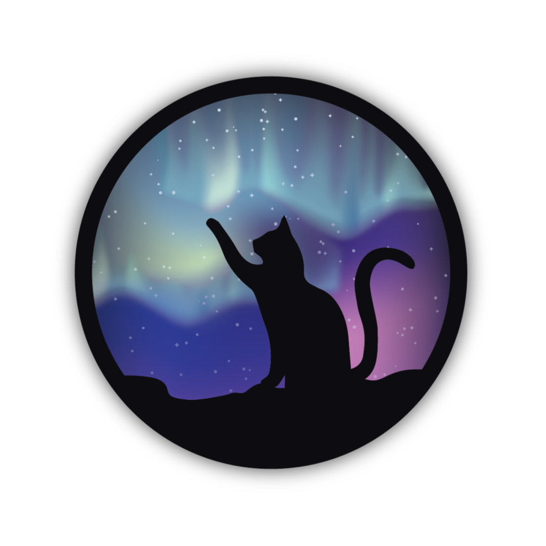 Northern Lights Cat Sticker