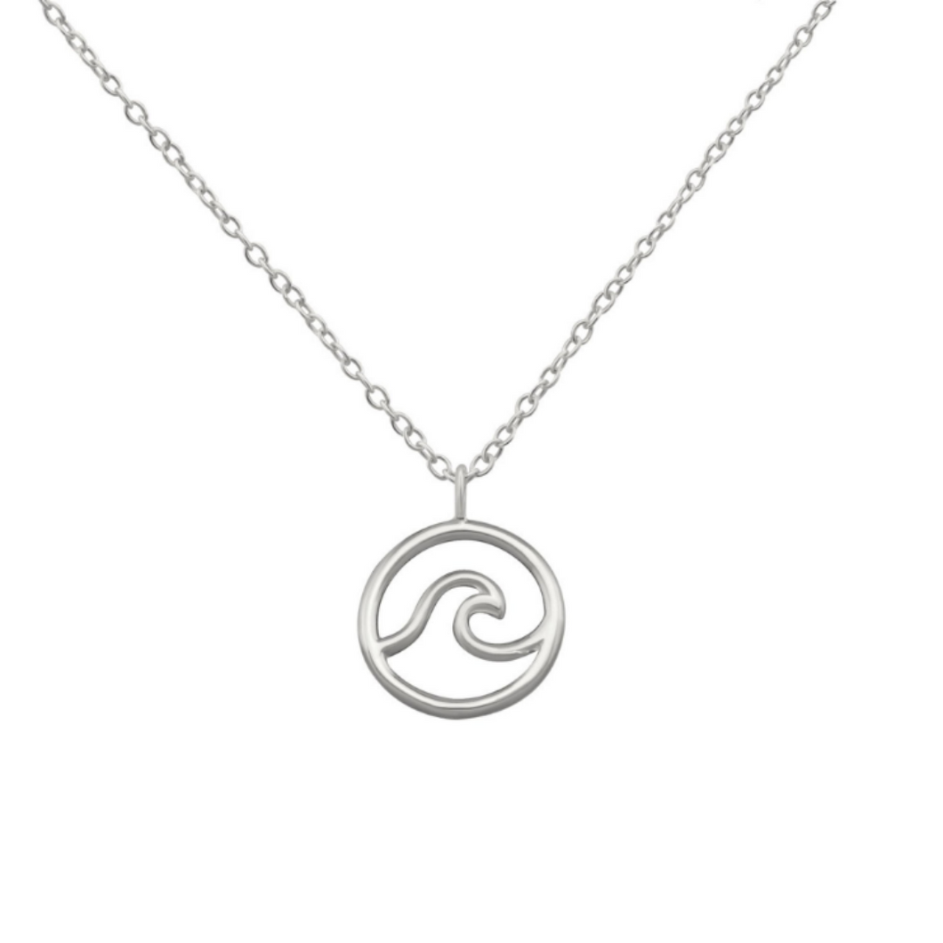 Ocean Wave Necklace Silver