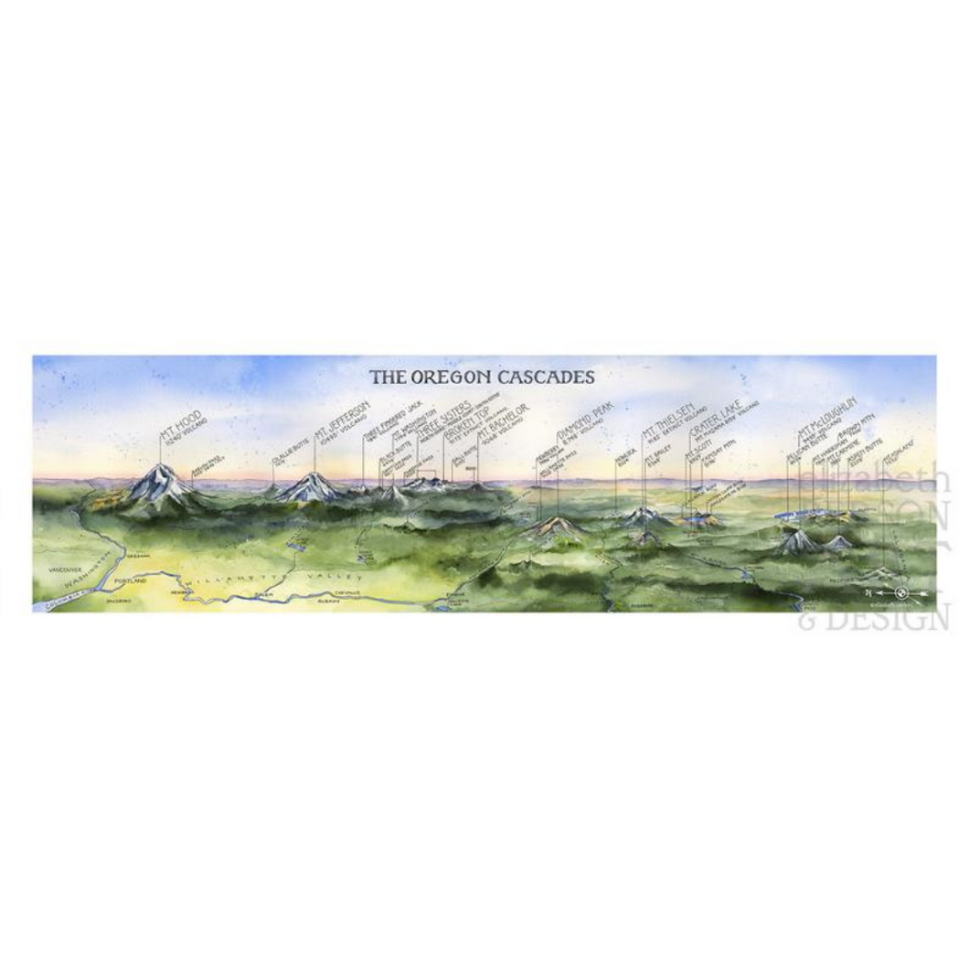 Panoramic Oregon Cascade Range Print
