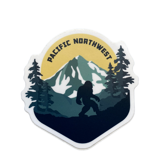 Pacific Northwest/ND/Outdoor Sasquatch/Large Printed Sticker