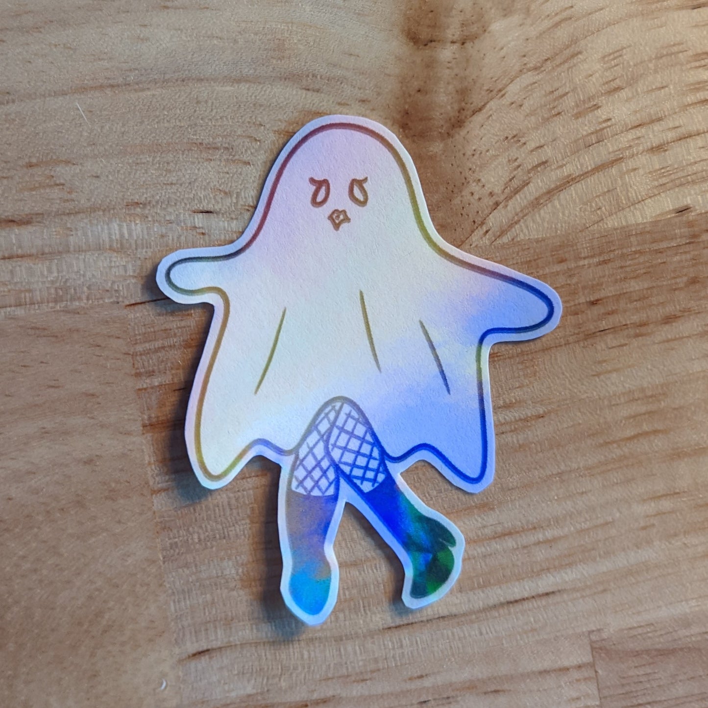 Fishnet Ghost Holo Sticker