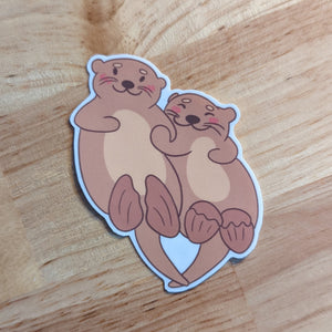 Otter Pair Vinyl Sticker