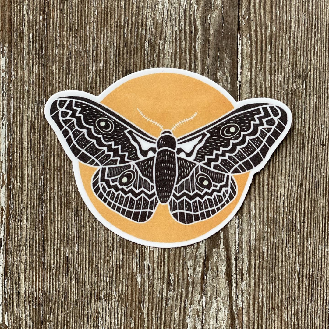 Polyphemus Moth Vinyl Sticker