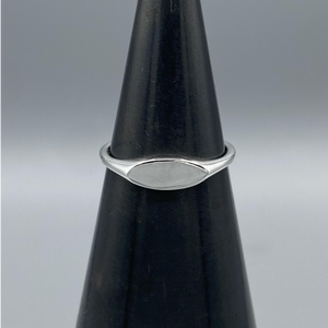 Silver Flat Top Oval Signet Ring
