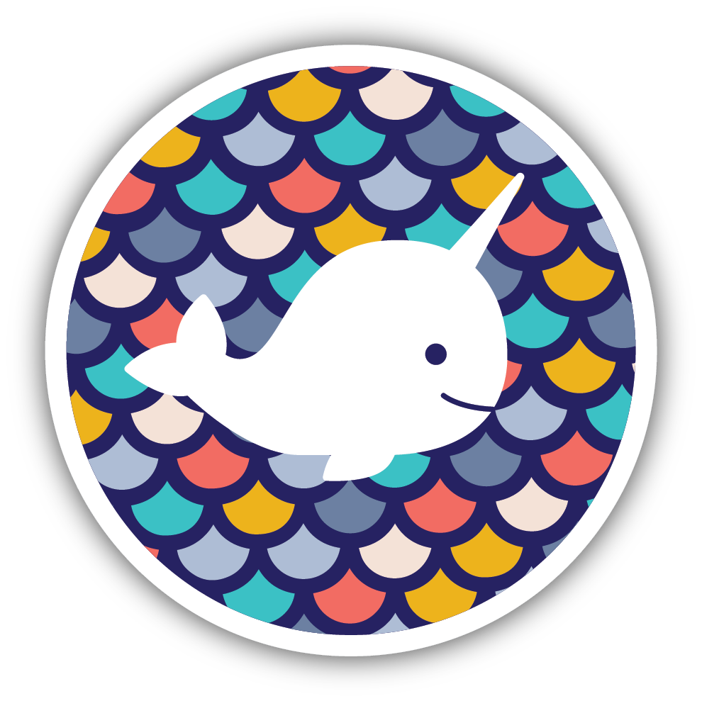 Rainbow Scale Narwhal Sticker