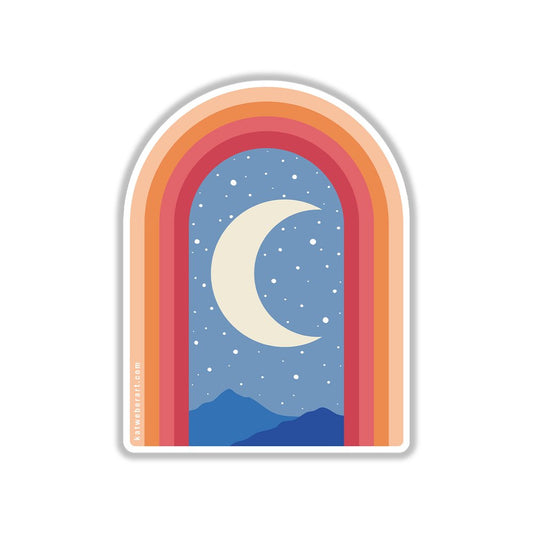 Rainbow Moon Sticker