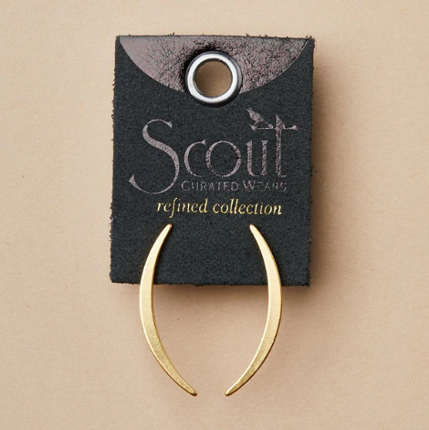 Refined Earring Collection - Gibbous Slice Stud/Gold Vermeil