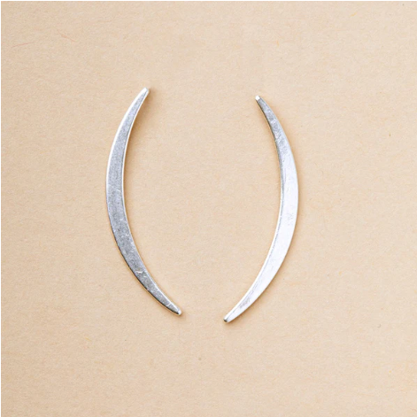 Refined Earring Collection - Gibbous Slice Stud/Sterling Silver