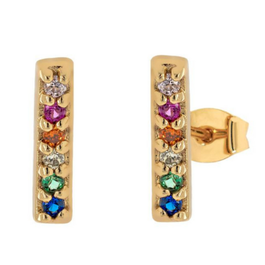 GF Mini Rainbow Pave Bar Studs