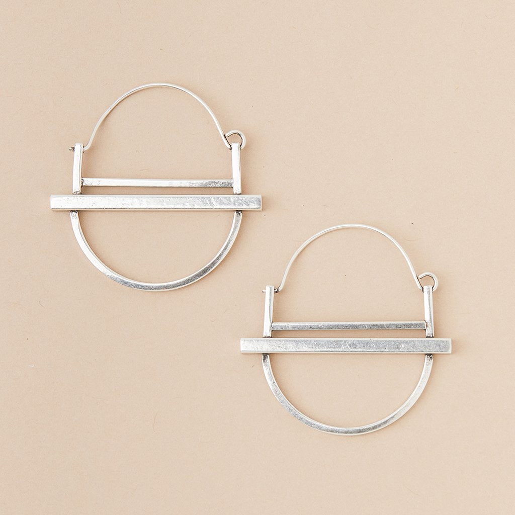 Refined Earring Collection - Saturn Hoop/Sterling Silver