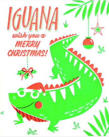 Iguana Christmas Card