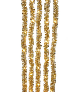 100-Light Champagne Tinsel With Warm White Superbright Cascade Lights