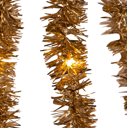 100-Light Champagne Tinsel With Warm White Superbright Cascade Lights