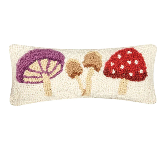 Mushrooms Hook Pillow 5x12