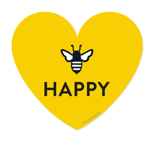 Bee Happy Heart Sticker