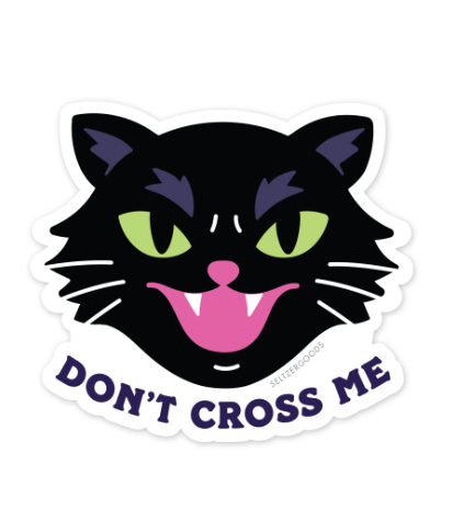 Cross Cat Sticker