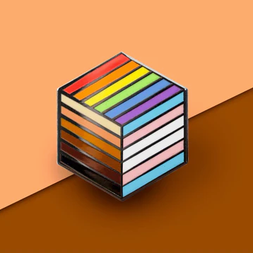Pride Flag Cube Enamel Pin