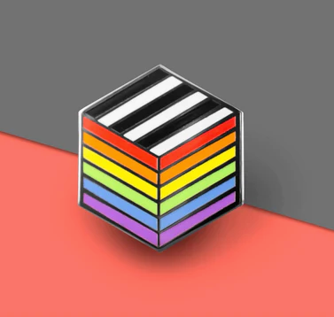 Ally Flag Cube Enamel Pin