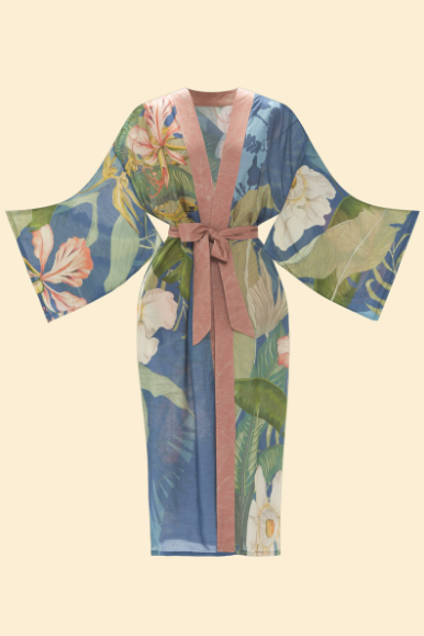 Kimono Gown - Tropics Indigo