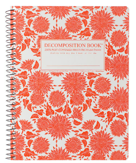 Coilbound Decomposition Book - Sunflowers Lined Pages