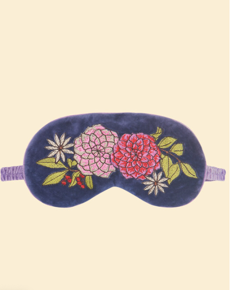 Lavender Velvet Eyemask - Floral Indigo