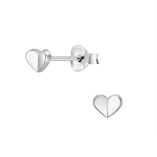 Silver Flutter Heart Studs