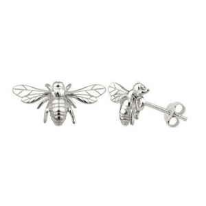 Silver Luxe Bee Studs
