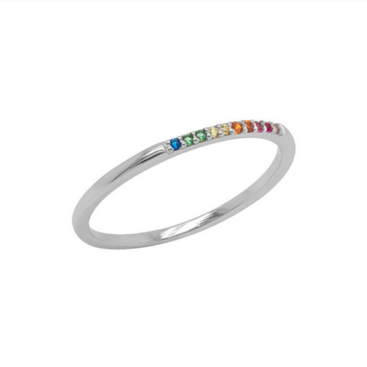 Silver Rainbow Eternity Ring