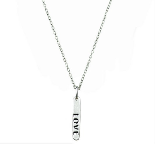Silver Small Love Tag Necklace