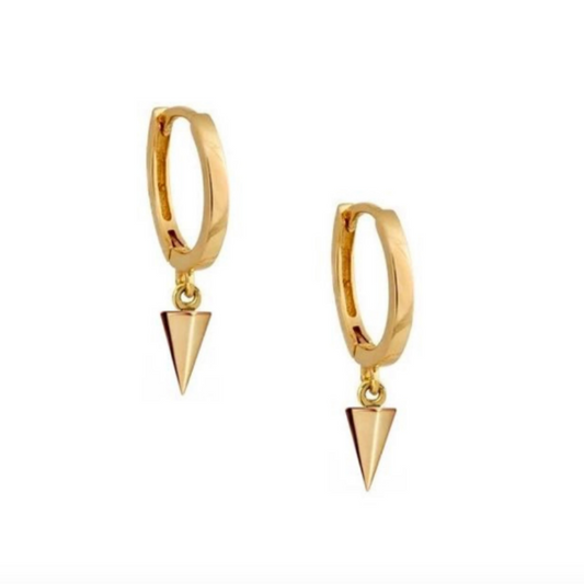 Pyramid Drop Hoops Gold
