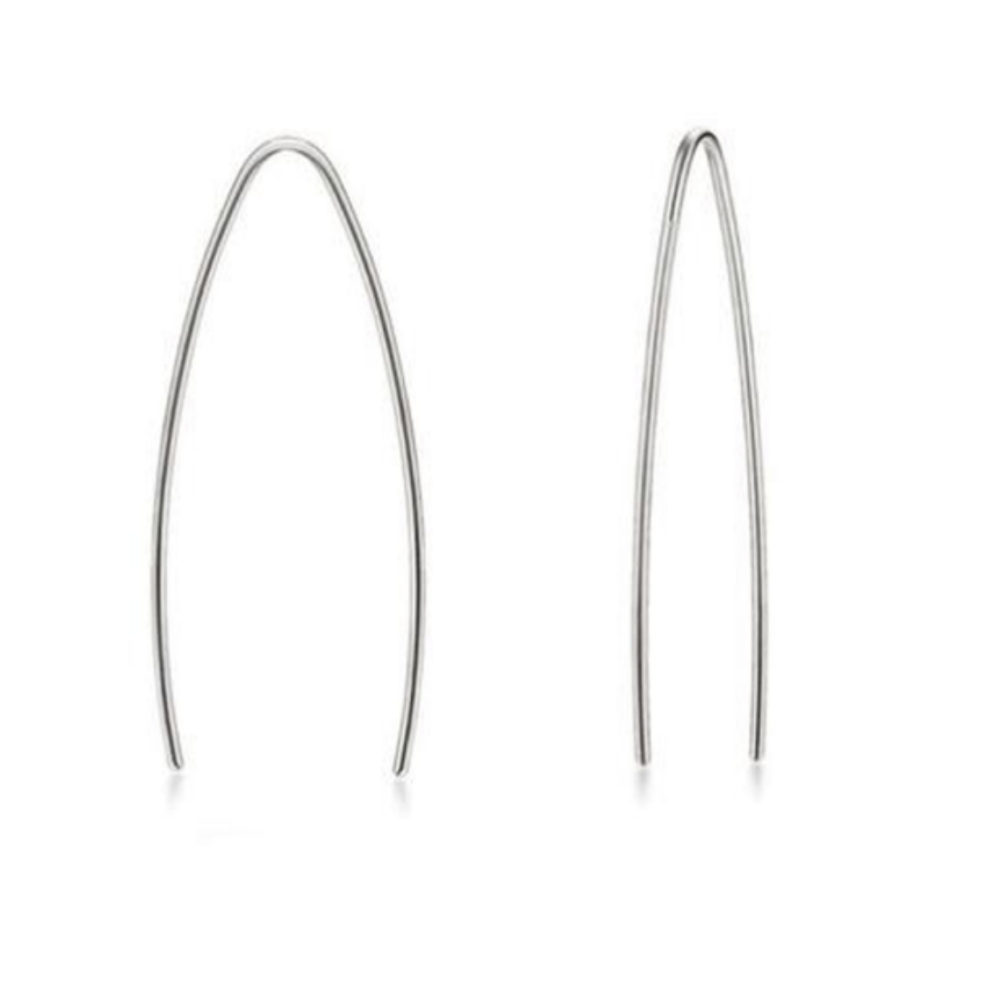 Arc Line Earrings Silver