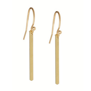 Gold Sleek Bar Drop Earrings