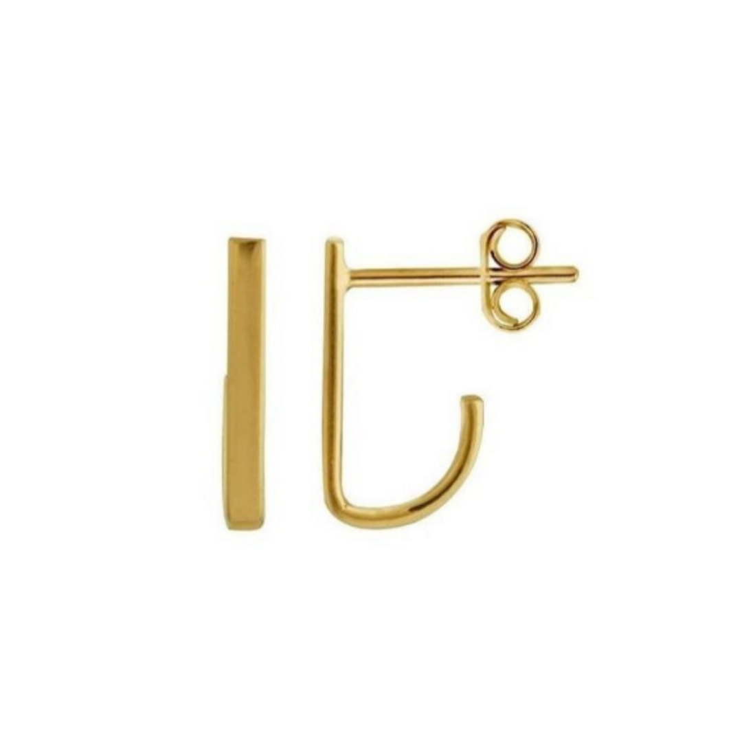 Gold Suspender Bar Hoops