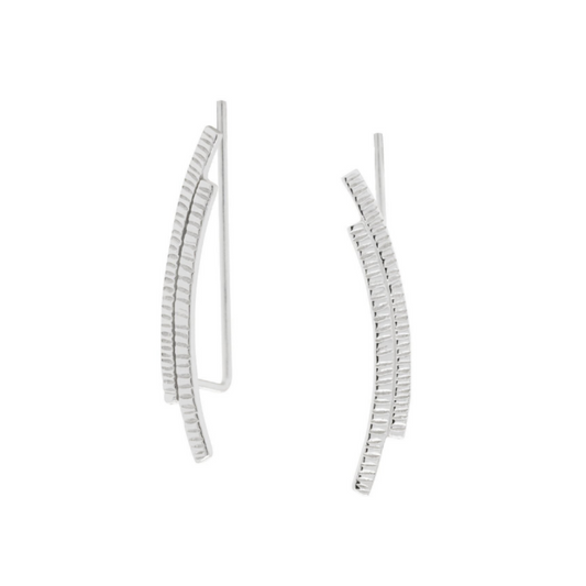 Curve Bar Ear Climber-Silver