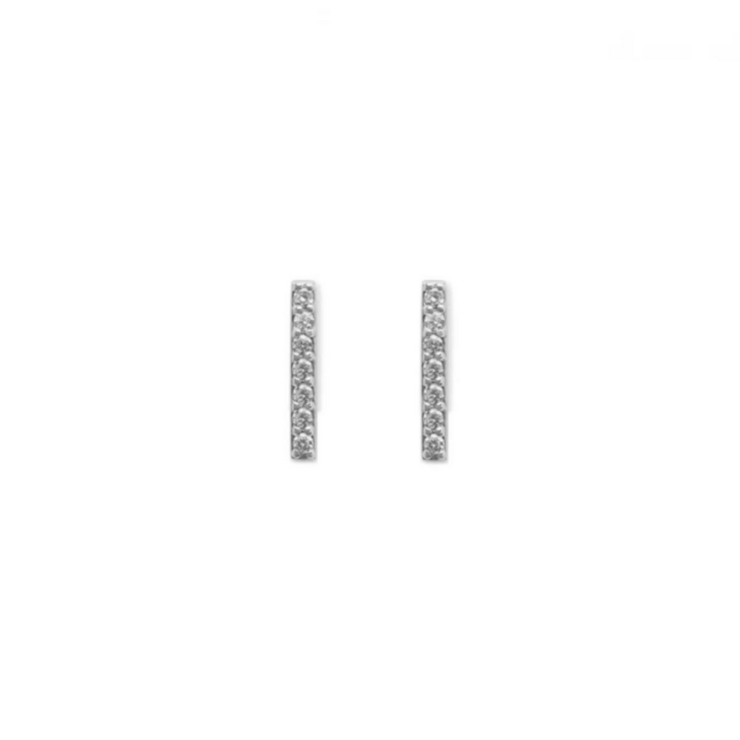 Sparkle Bar Earrings - Silver