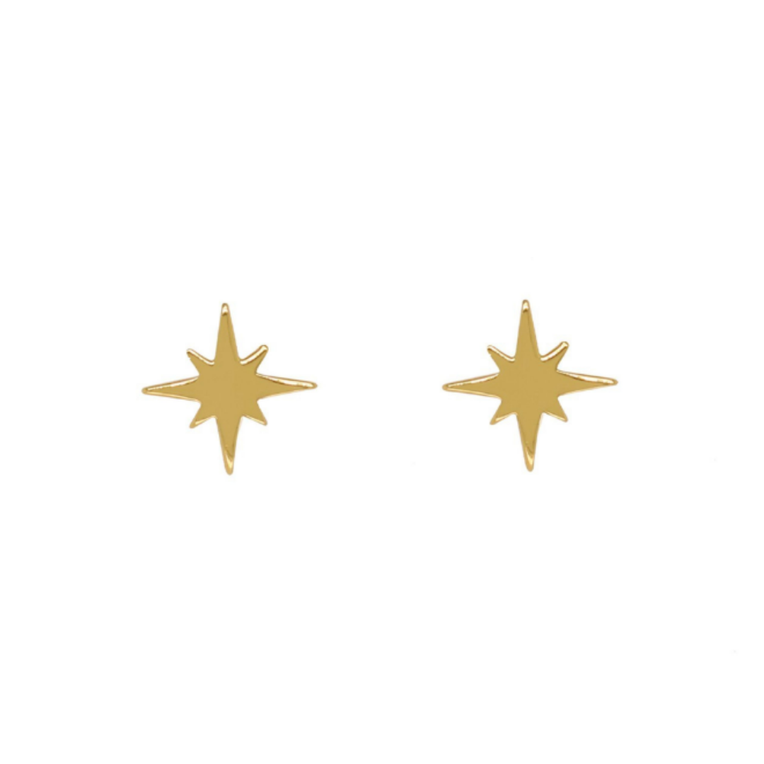 Starburst Stud Earrings Gold
