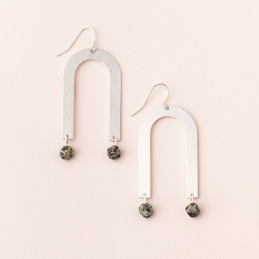 Stone Arches Earring - Silver/African Turquoise Stone of Transformation