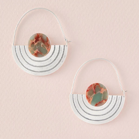 Stone Orbit Earring - Aqua Terra / Silver