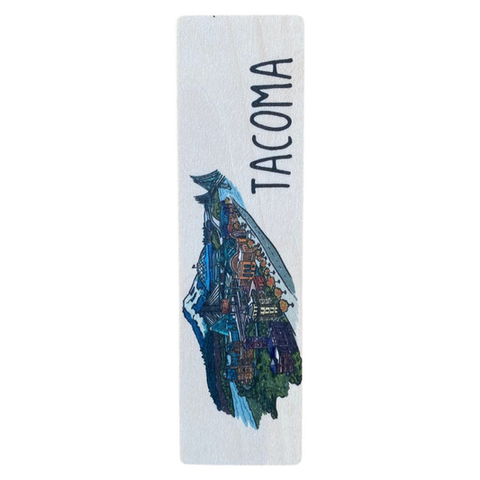 Tacoma WA - Cityscape Wooden Bookmark