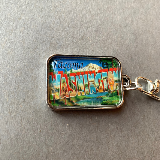 Tacoma, WA Large Letter Scene Keychain