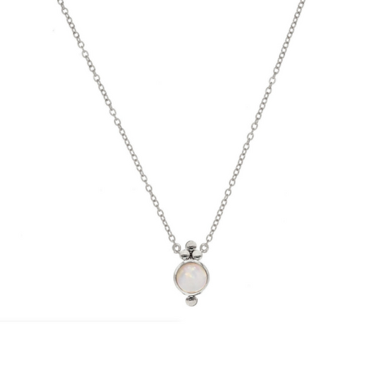 Opal Trinity Necklace Silver