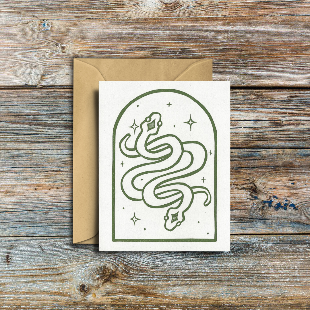 Twin Snakes Notecard