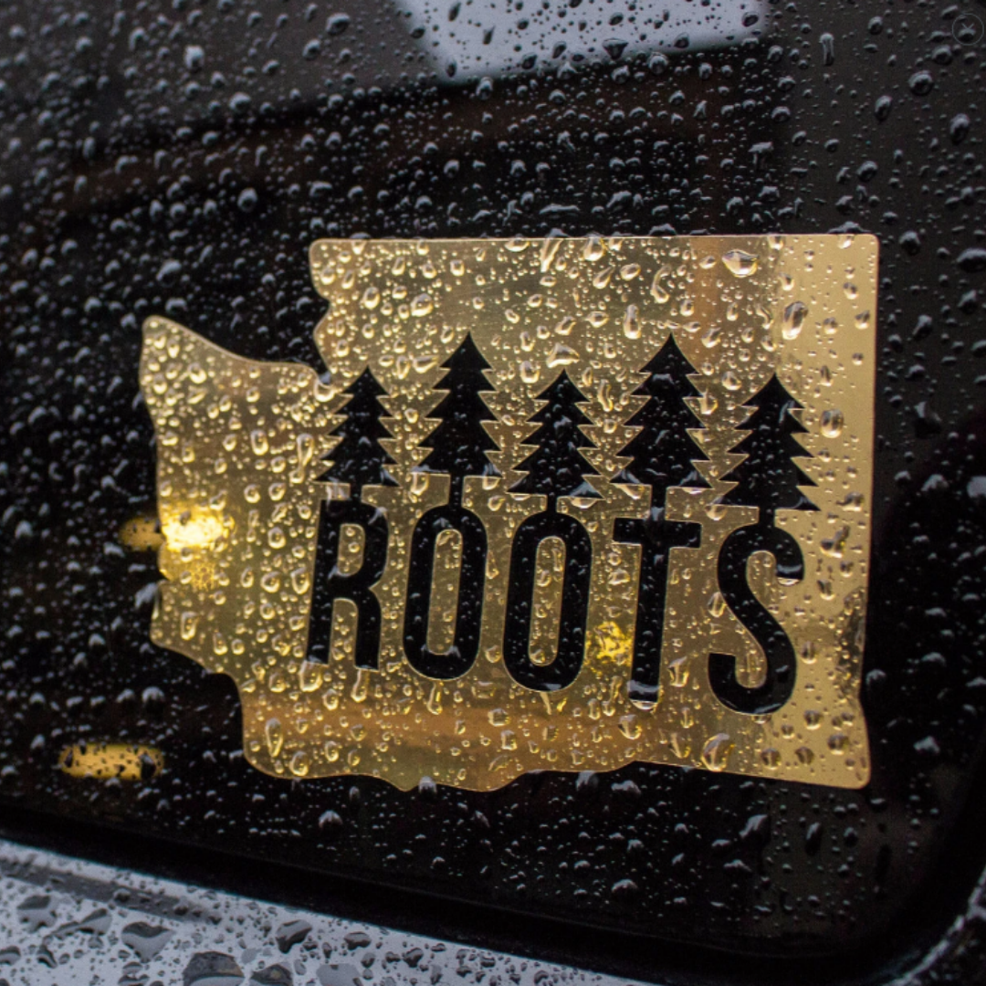 Washington Roots Diecut Sticker Gold Foil