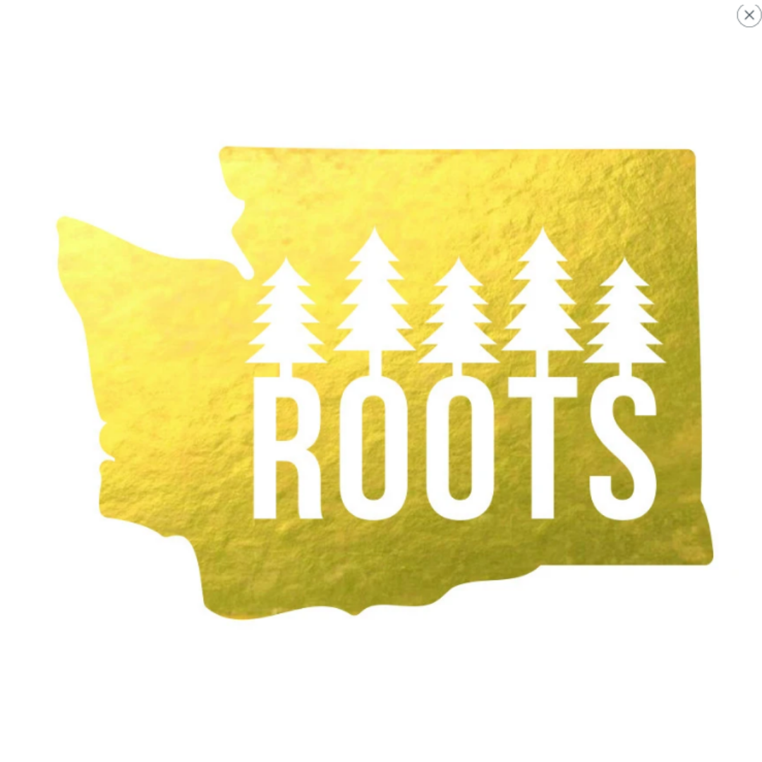 Washington Roots Diecut Sticker Gold Foil