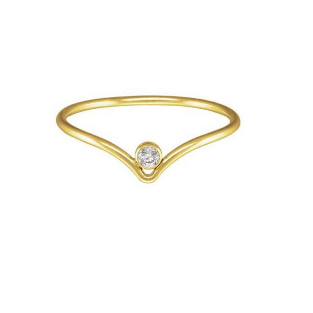 GF Sparkle Chevron Ring Gold