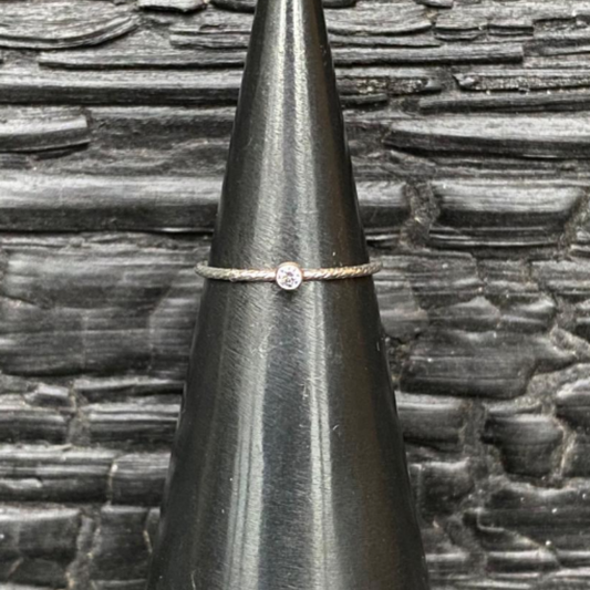 Mini Sparkle Bezel Ring Silver