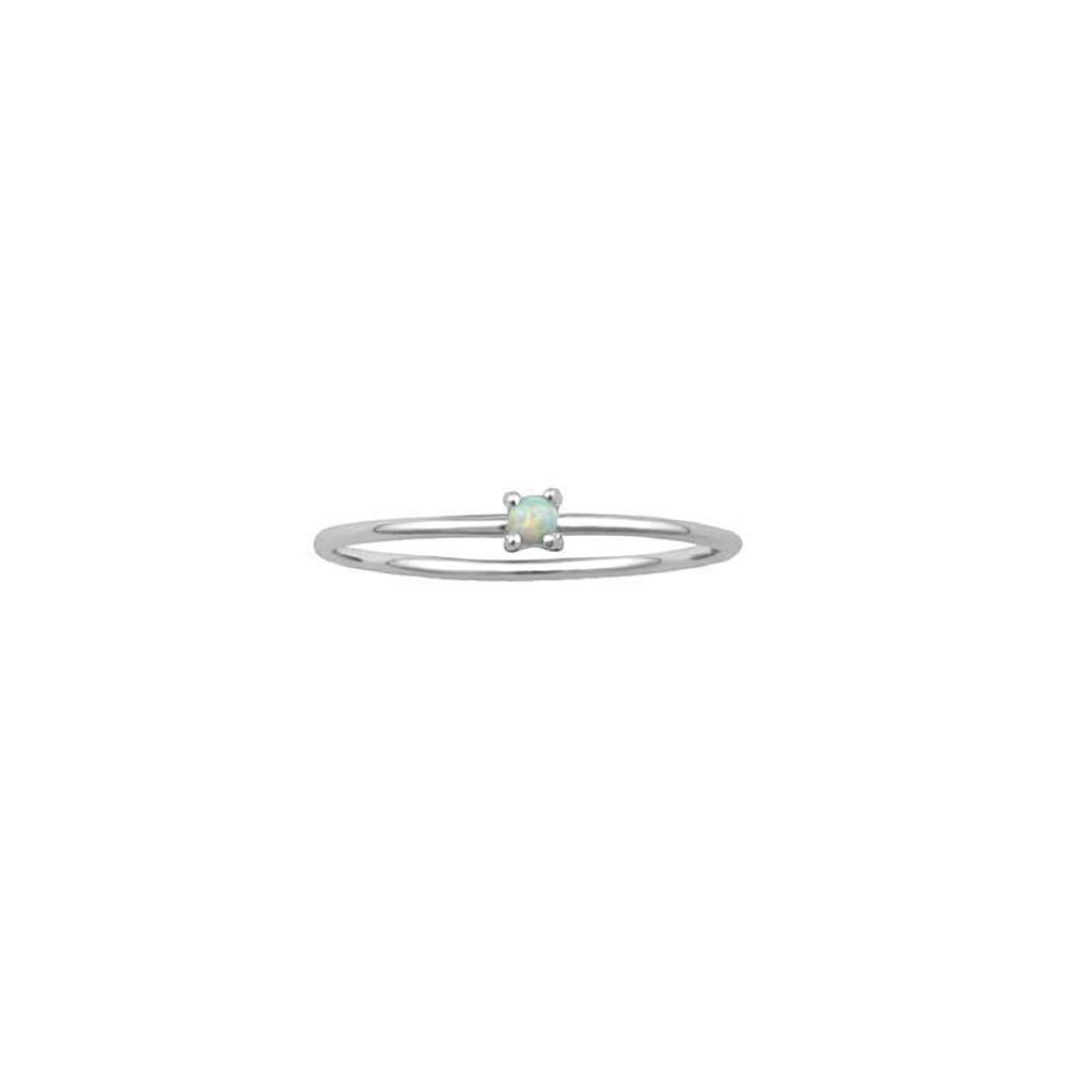 Silver Minimal Opal Ring